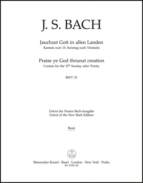 Bach: Jauchzet Gott in allen Landen, BWV 51