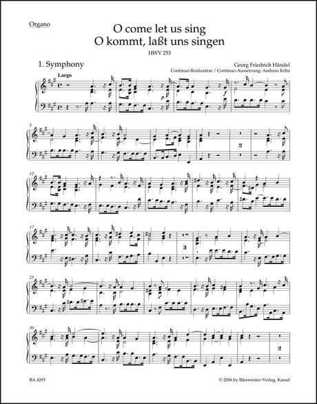 Handel: O come let us sing, HWV 253