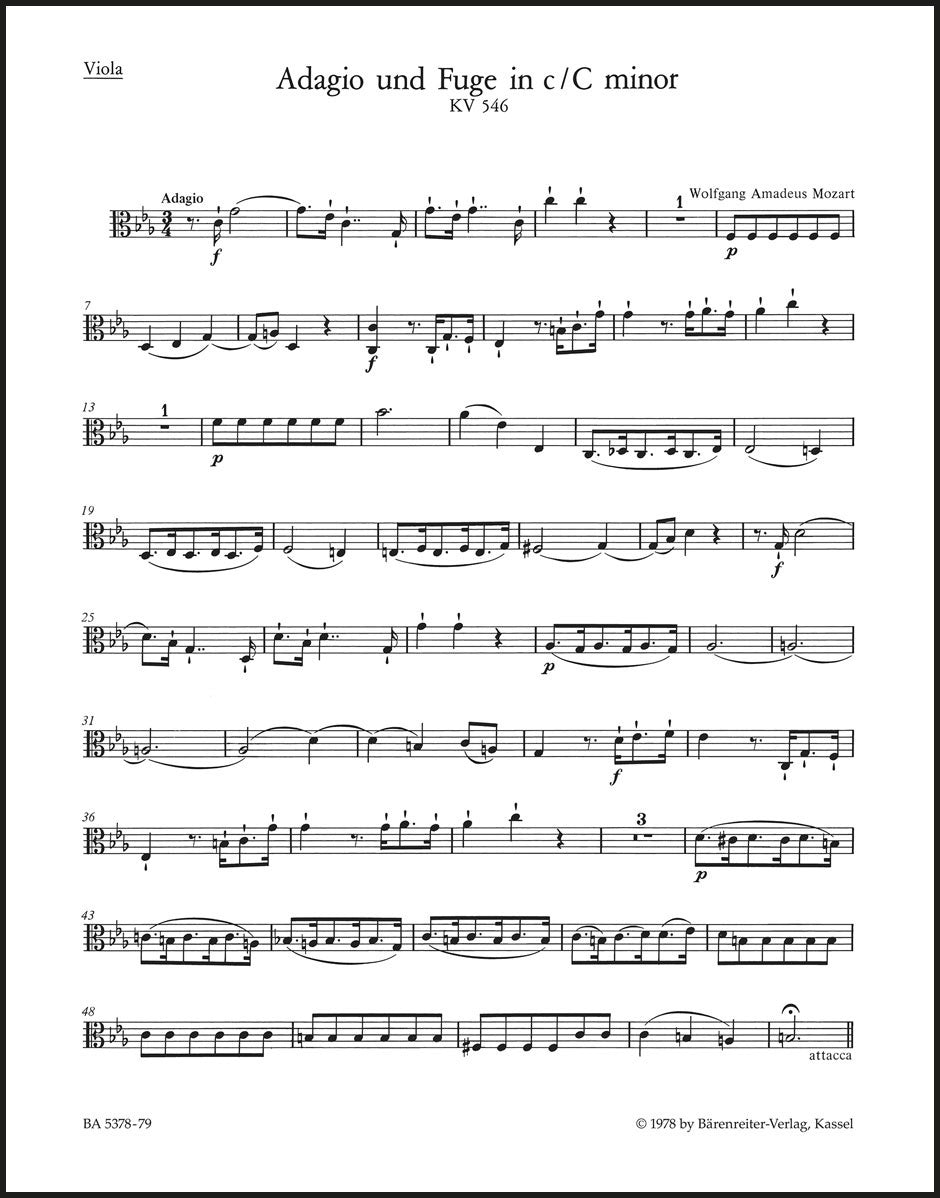 Mozart: Adagio and Fugue in C Minor, K. 546
