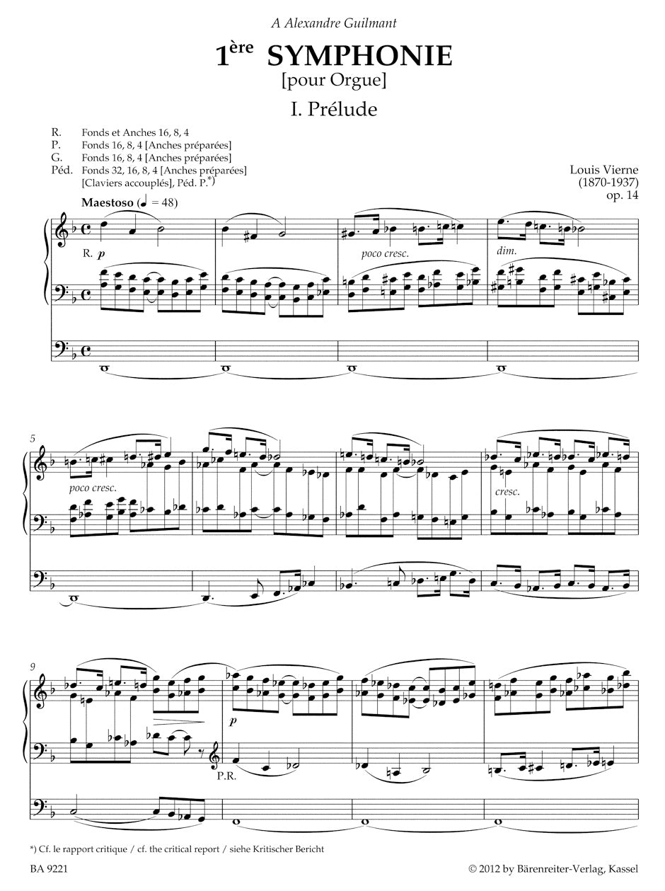 Vierne: Complete Organ Works (Volumes 1-10) – Barenreiter US