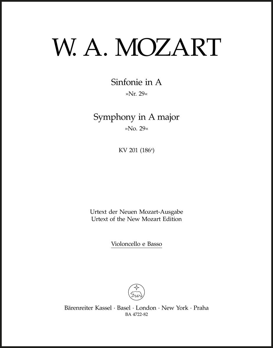 Mozart: Symphony No. 29 in A Major, K. 201 (186a)