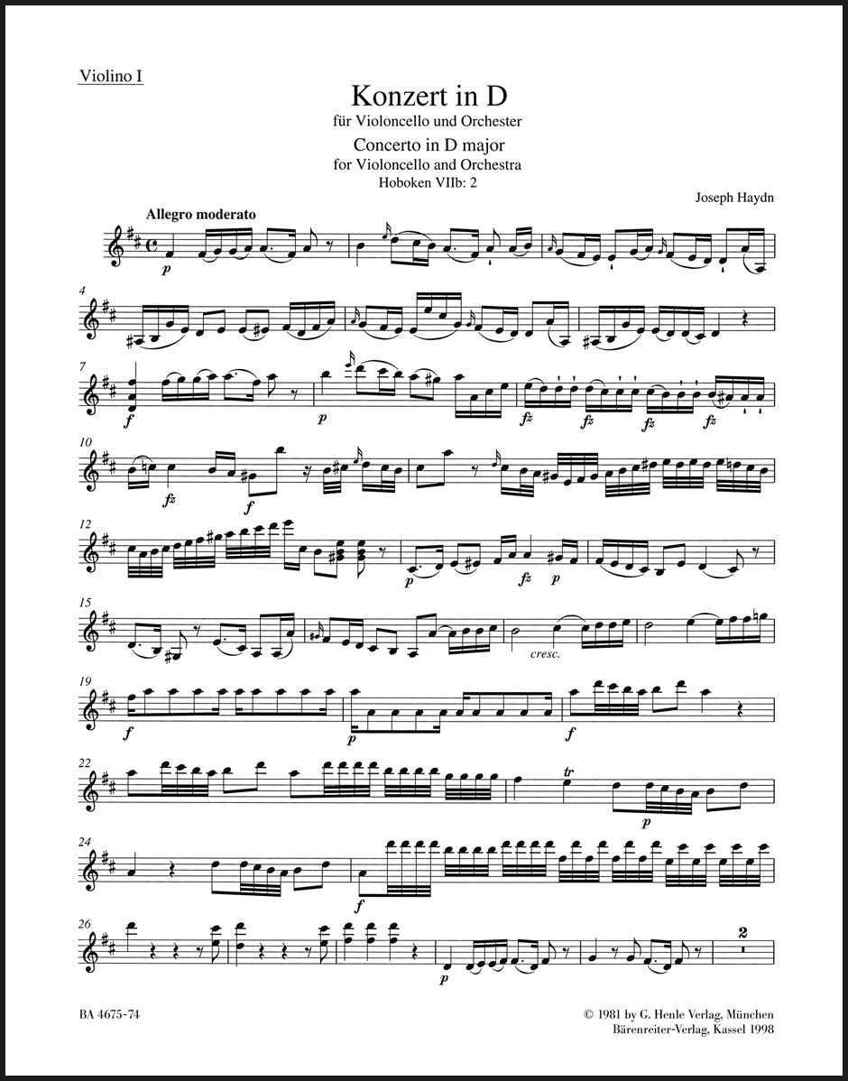 Haydn: Cello Concerto in D Major, Hob. VIIb:2
