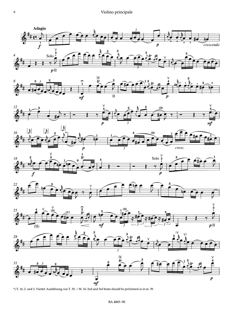 Mozart: Violin Concerto No. 3 in G Major, K. 216 – Barenreiter US