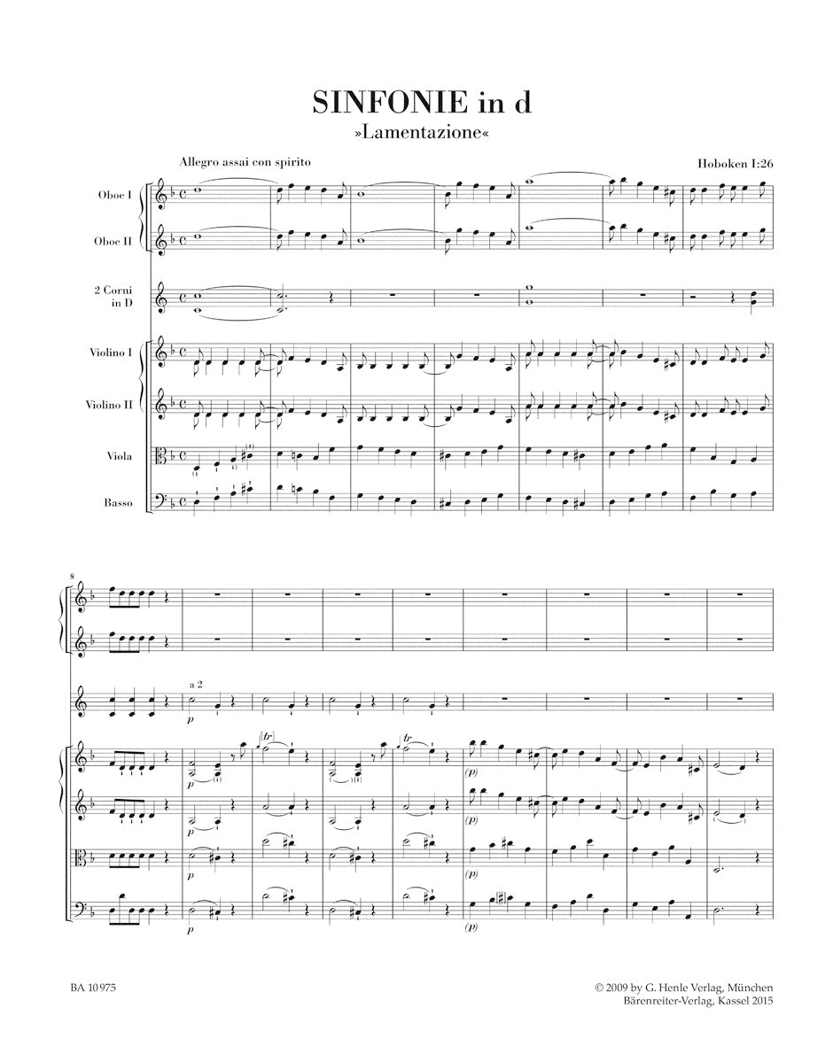 Haydn: Symphony in D Minor, Hob. I:26