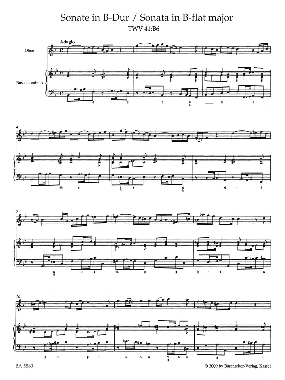 Telemann: 2 Oboe Sonatas, TWV 41:B6 & 41:e6