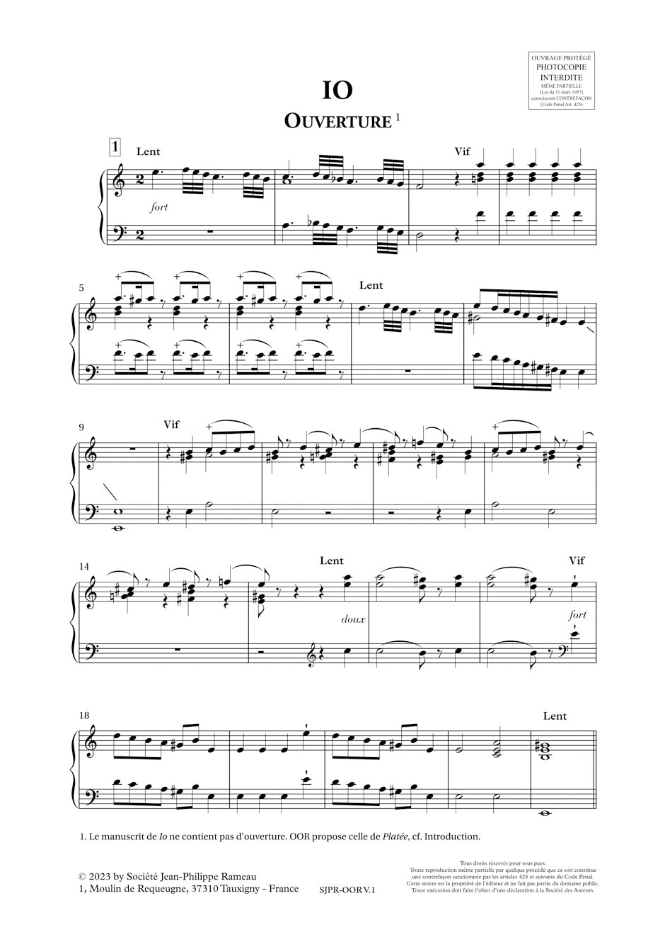 Rameau: lo, RCT 45