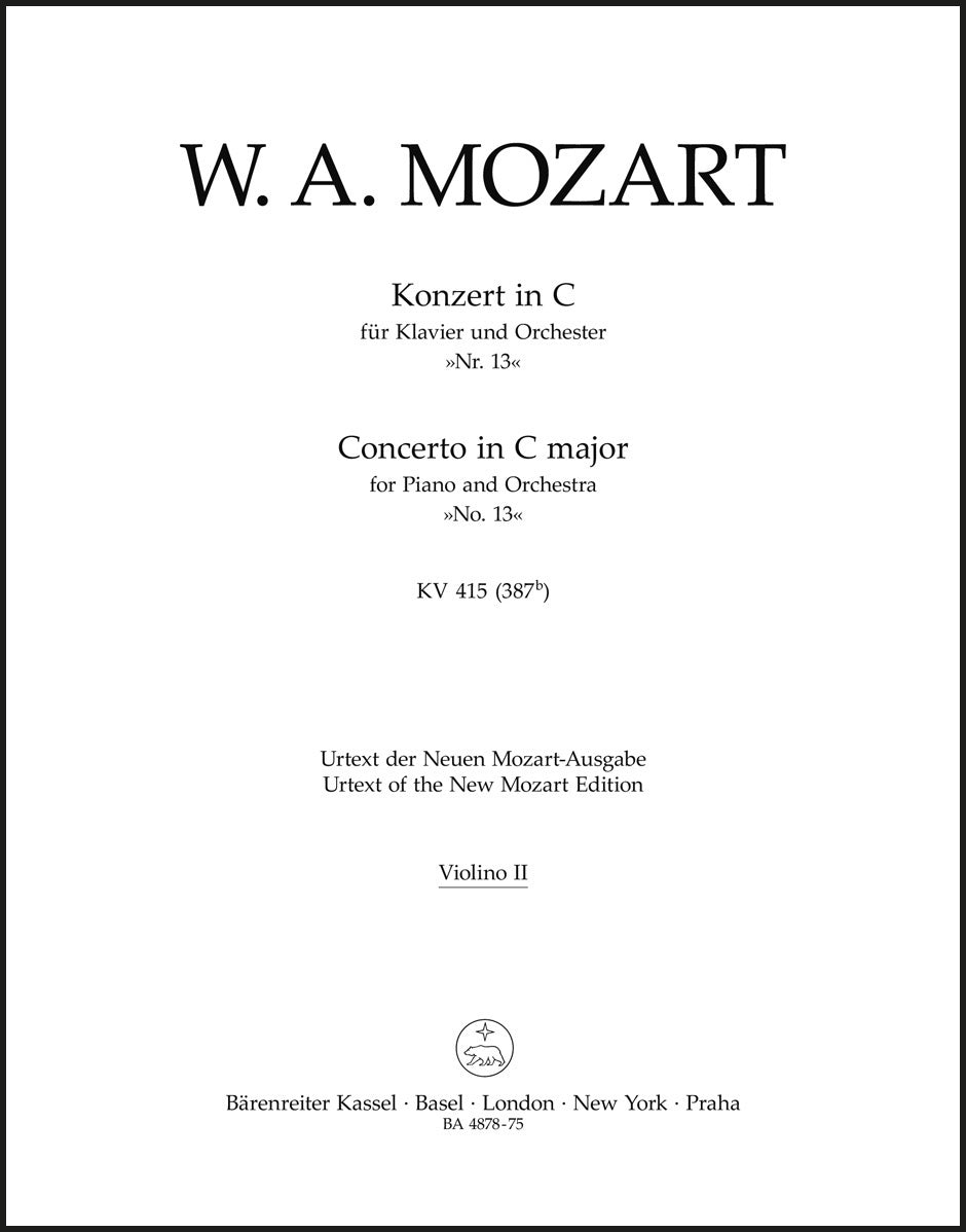 Mozart: Piano Concerto No. 13 in C Major, K. 415 (387b)
