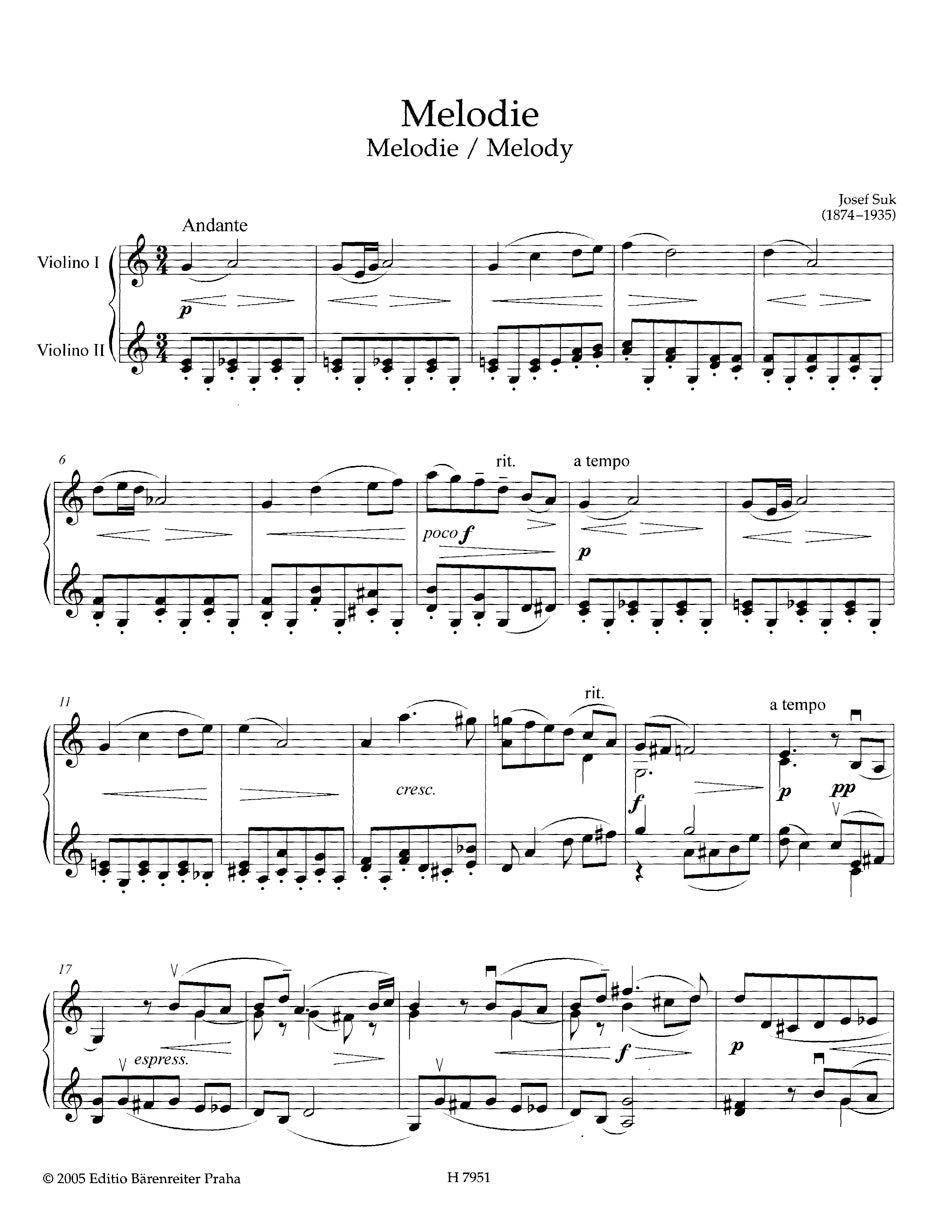 Suk: Melody