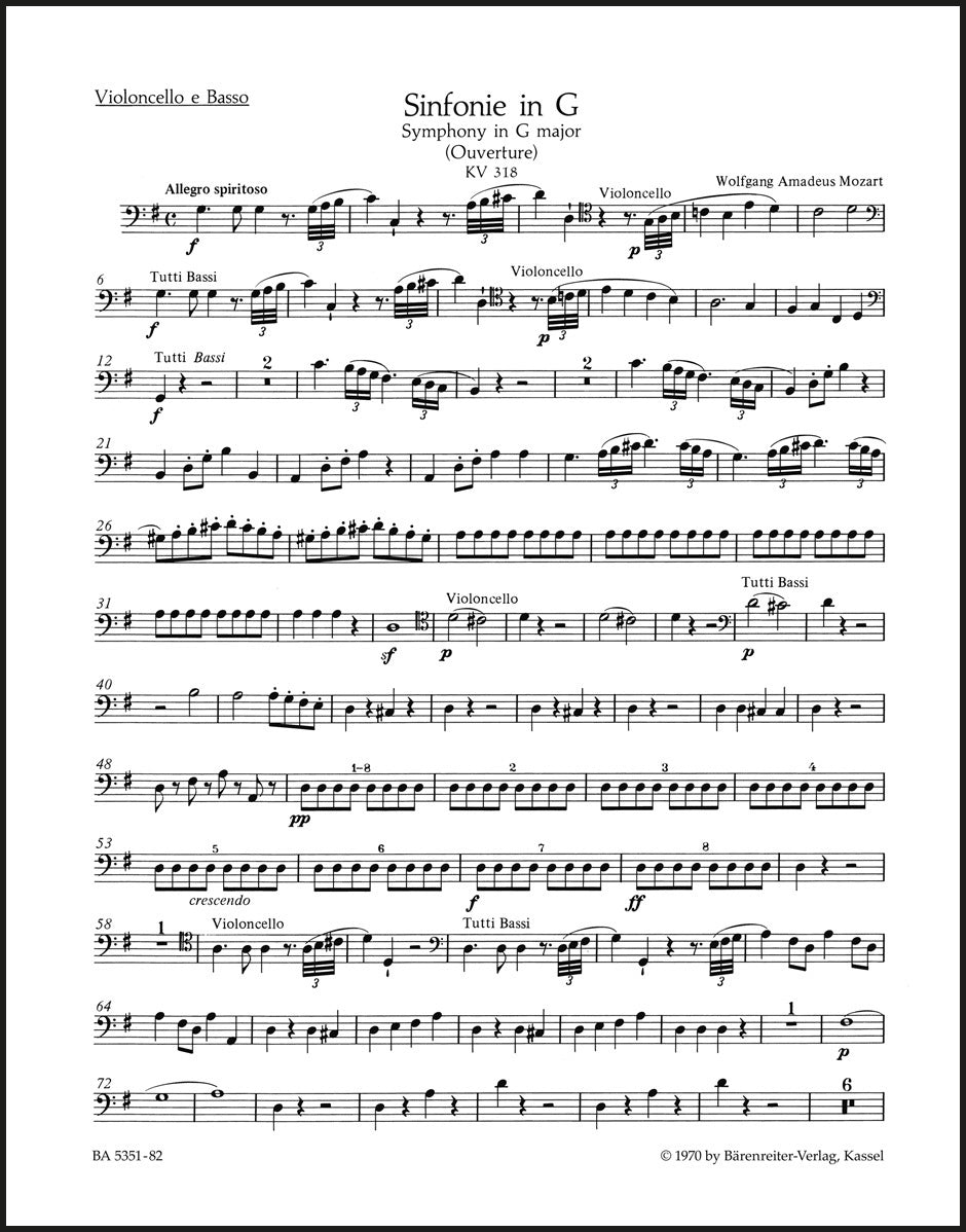 Mozart: Symphony (Overture) No. 32 in G Major, K. 318