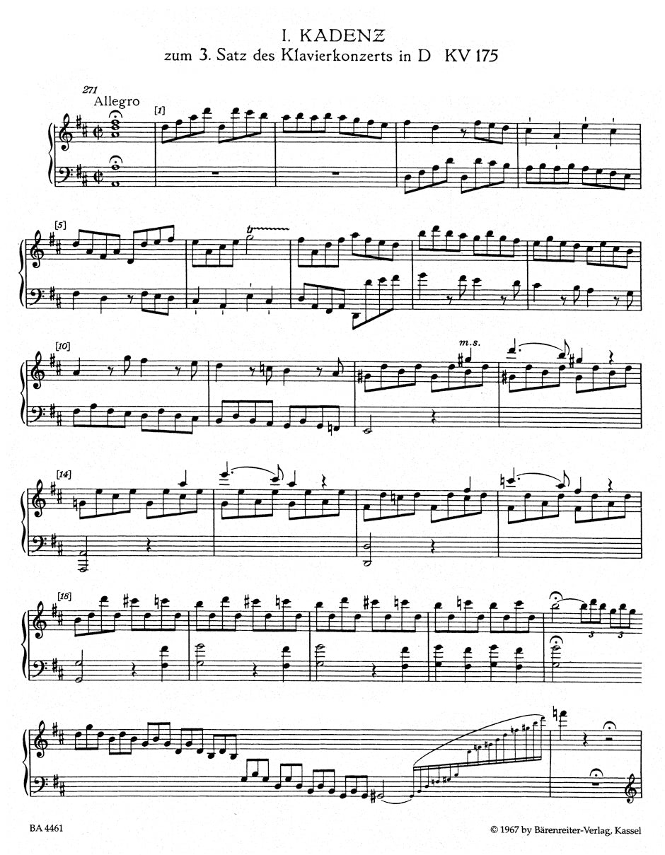Badura-Skoda: Cadenzas, Lead-ins and Embellishments for Mozart Piano Concertos