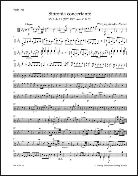 Mozart: Sinfonia concertante for Oboe, Clarinet, Horn, Bassoon and Orchestra in E-flat Major K. Anh. I,9 (297b)
