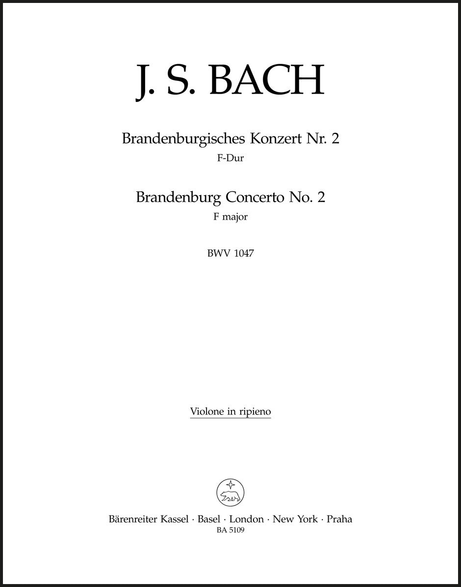 Bach: Brandenburg Concerto No. 2 in F Major, BWV 1047 (with performance markings)