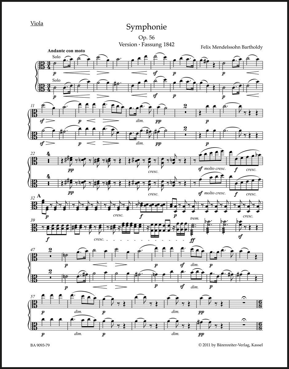 Mendelssohn: Symphony No. 3 in A Minor, MWV N 18, Op. 56