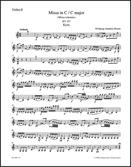 Mozart: Missa in C Major, K. 337 ("Missa solemnis")