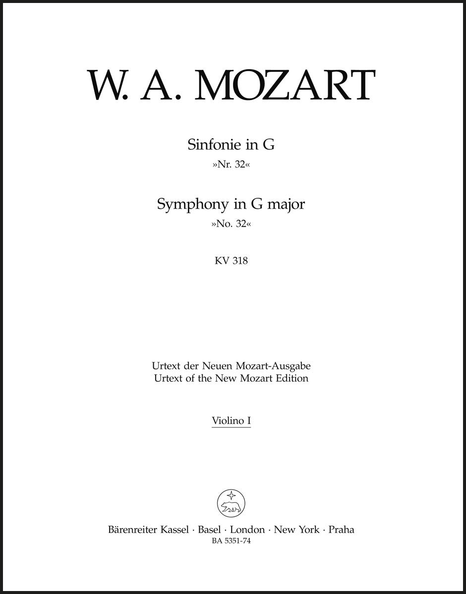 Mozart: Symphony (Overture) No. 32 in G Major, K. 318