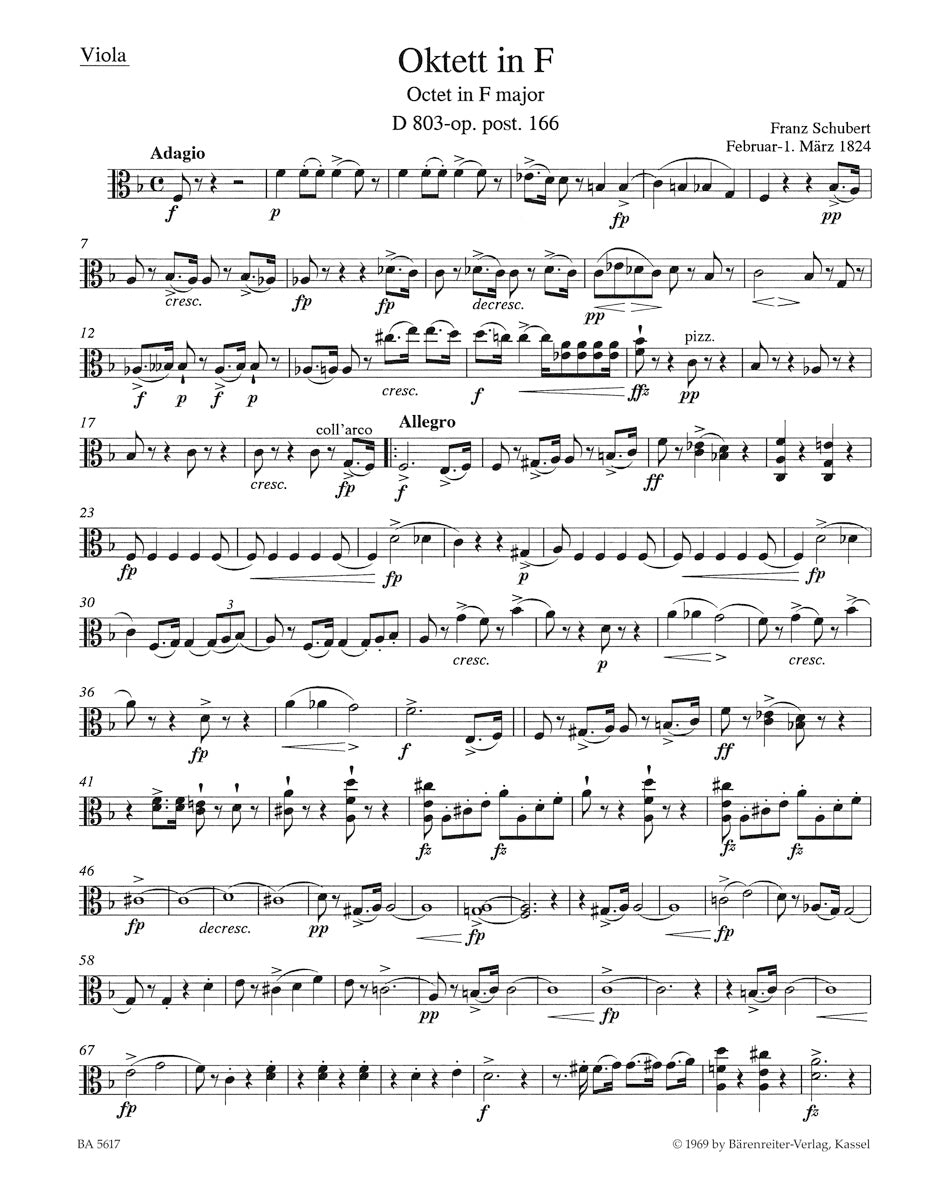 Schubert: Octet in F Major, Op. posth. 166, D 803