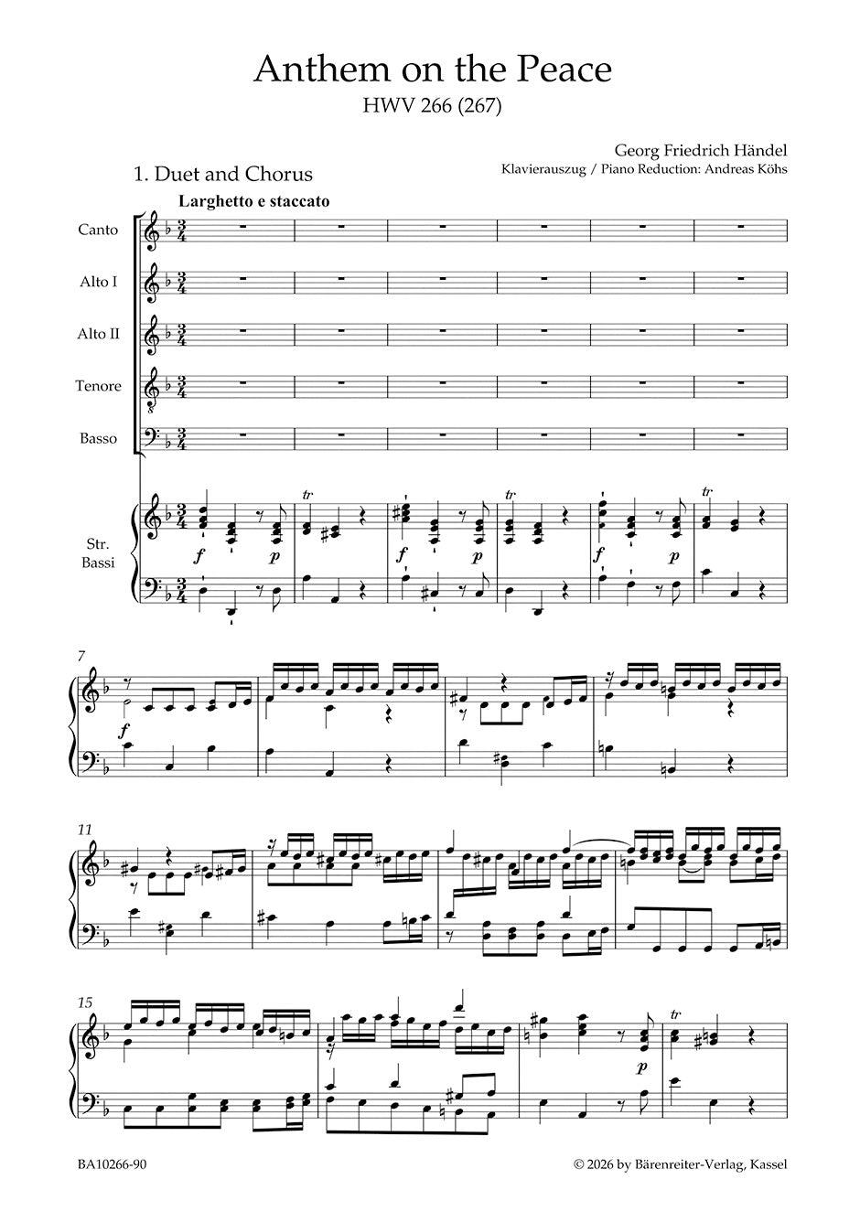 Handel: Anthem on the Peace, HWV 266 (267)