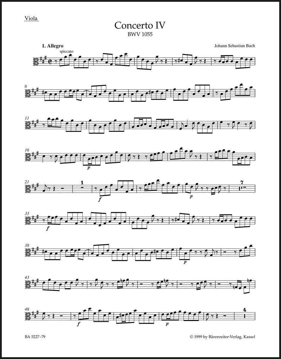 Bach: Harpsichord Concerto No. 4 in A Major, BWV 1055