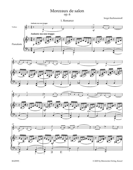 Rachmaninoff: Works for Violin and Piano