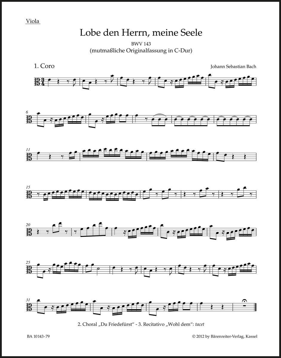 Bach: Lobe den Herrn, meine Seele, BWV 143