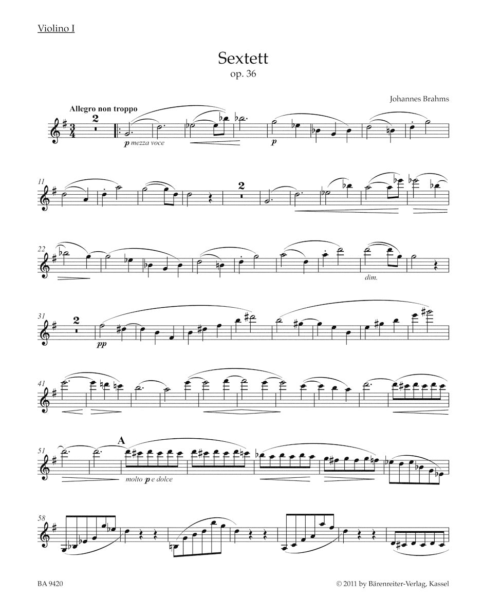 Brahms: String Sextet in G Major, Op. 36