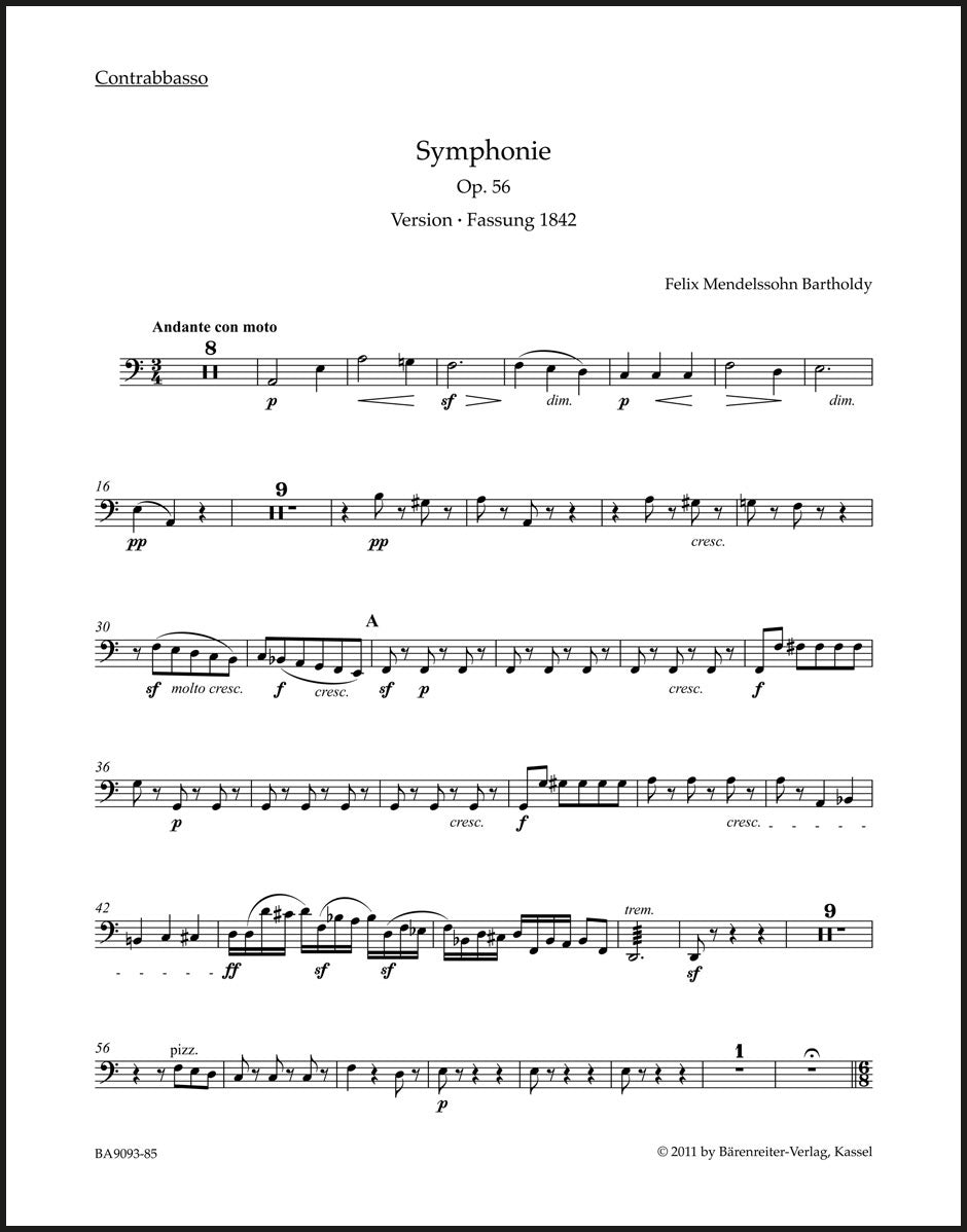 Mendelssohn: Symphony No. 3 in A Minor, MWV N 18, Op. 56