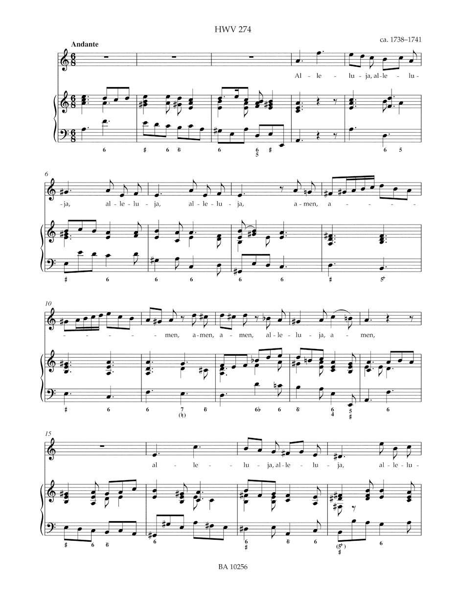 Handel: 9 Amen and Halleluja Movements, HWV 269-277
