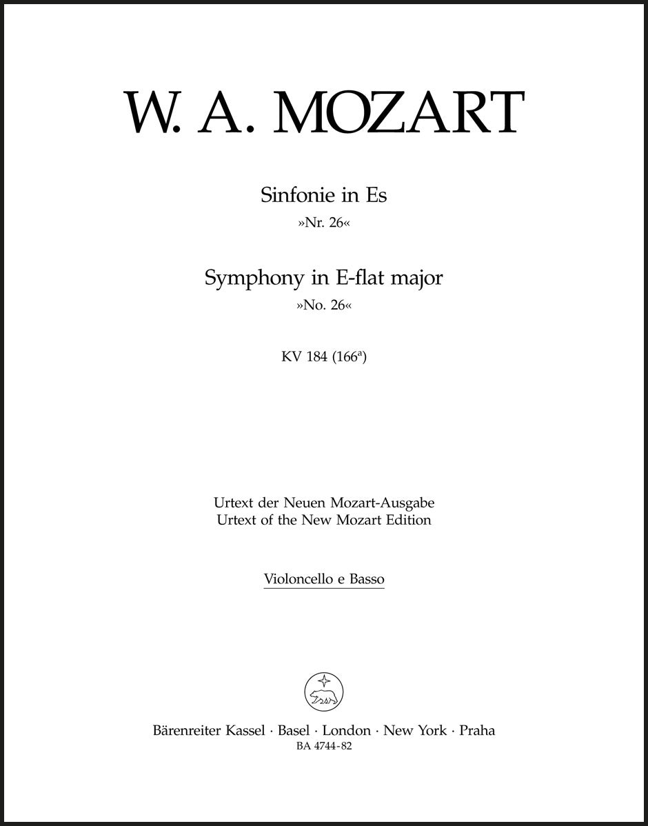 Mozart: Symphony No. 26 in E-flat Major, K. 184 (166a)