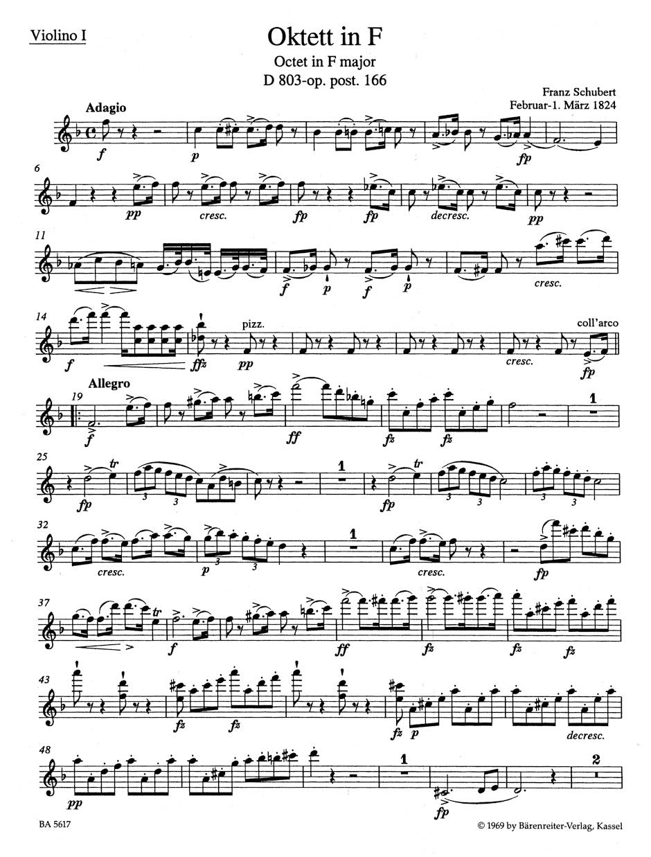 Schubert: Octet in F Major, Op. posth. 166, D 803