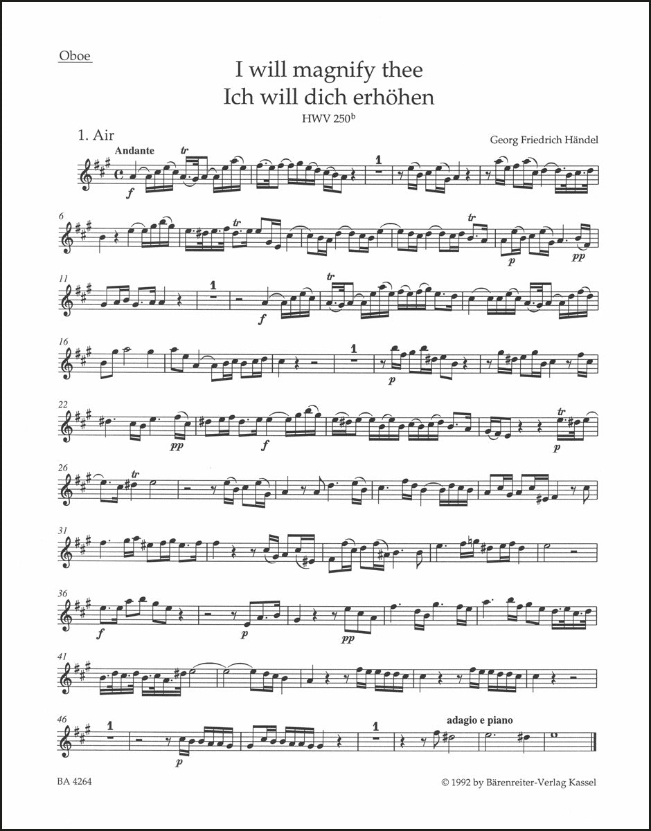 Handel: I will magnify thee, HWV 250b