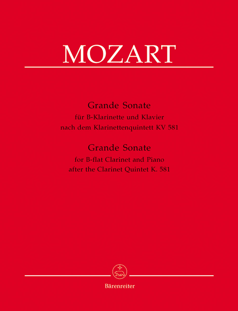 Mozart: Grande Sonata for Clarinet (or Violin) and Piano in A Major
