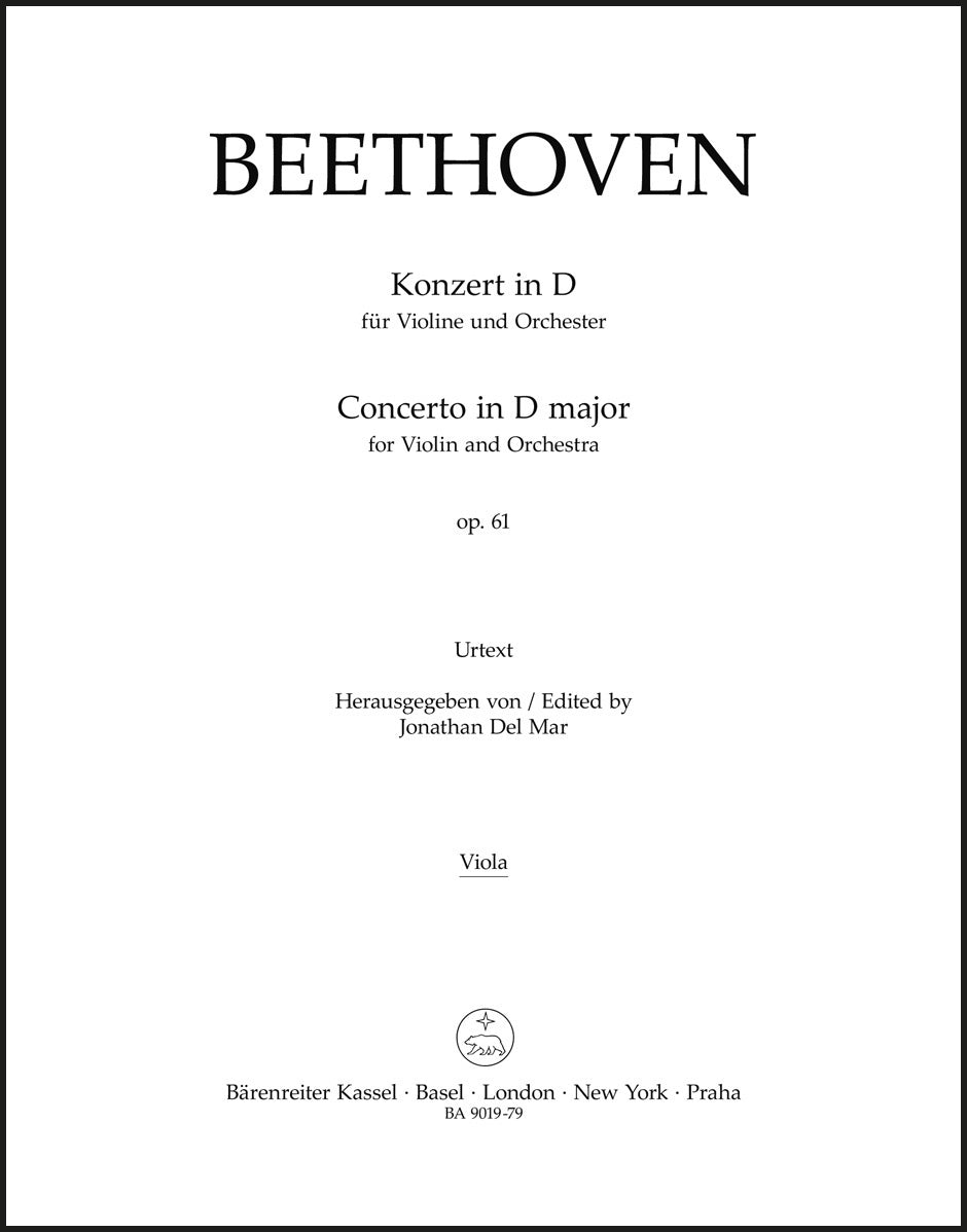 Beethoven: Violin Concerto in D Major, Op. 61 – Barenreiter US