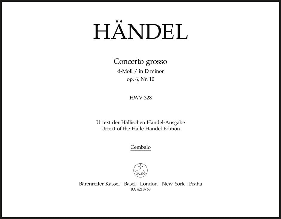 Handel: Concerto grosso in D Minor, HWV 328, Op. 6, No. 10