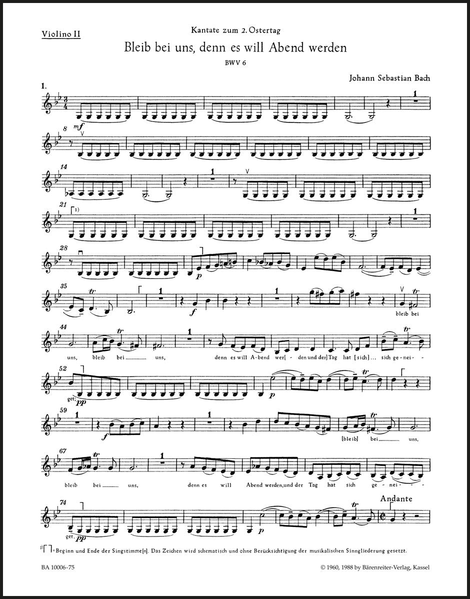 Bach: Bleib bei uns, denn es will Abend werden, BWV 6