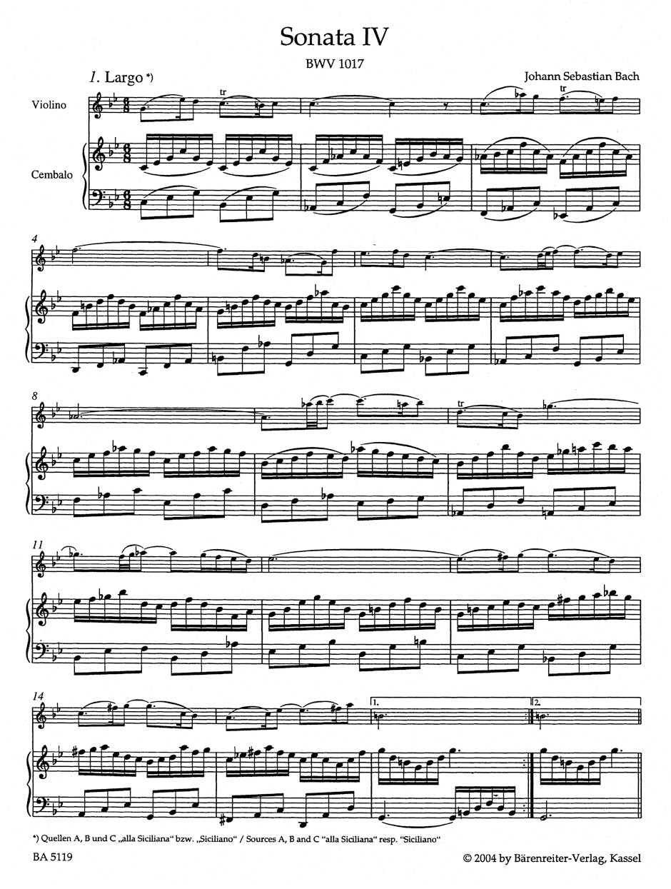 Bach: Violin Sonatas Nos. 4-6, BWV 1017-1019