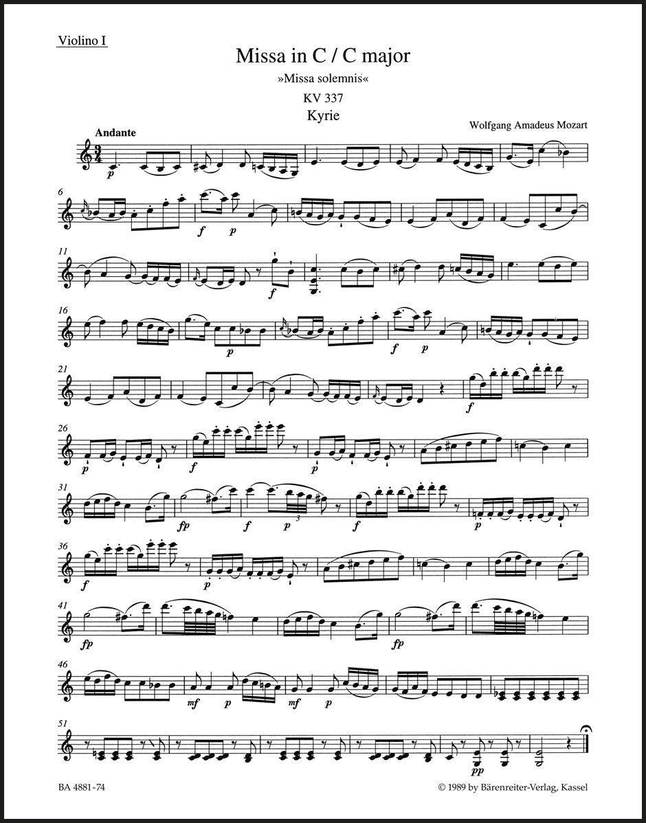 Mozart: Missa in C Major, K. 337 ("Missa solemnis")