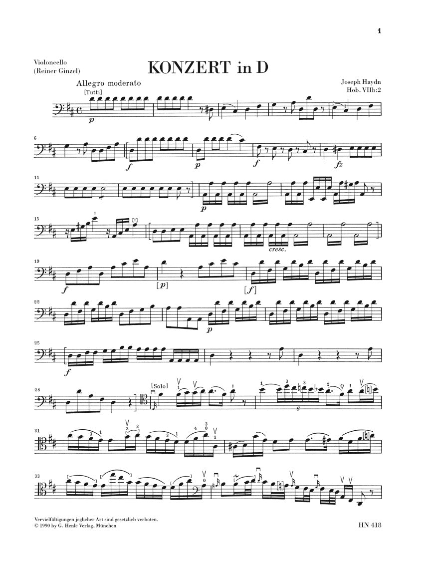 Haydn: Cello Concerto in D Major, Hob. VIIb:2
