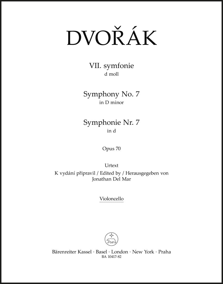 Dvořák: Symphony No. 7 in D Minor, Op. 70 – Barenreiter US