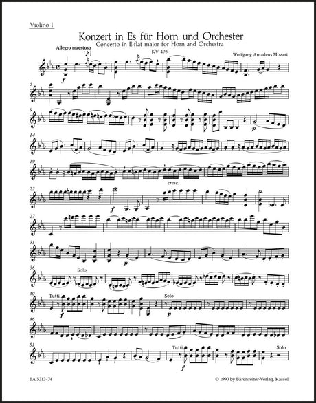 Mozart: Horn Concerto No. 4 in E-flat Major, K. 495