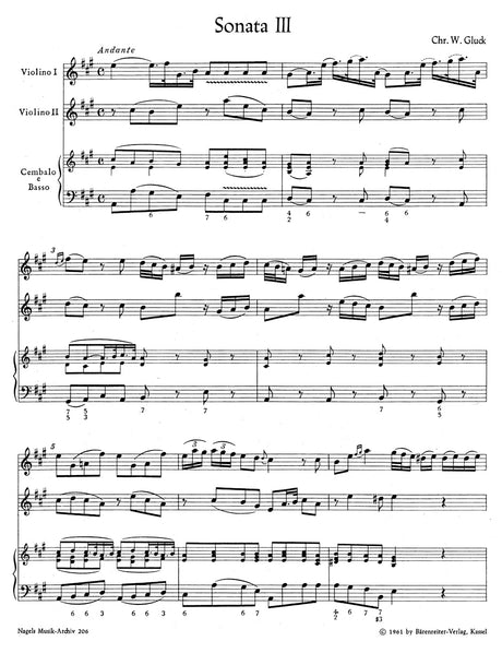 Gluck: Trio Sonatas Nos. 3 and 4 (A Major and B-flat Major)