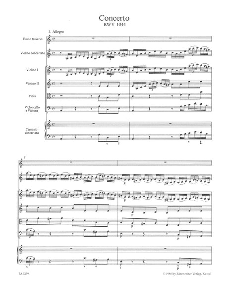 Bach: Triple Concerto for Harpsichord, Flute and Violin in A Minor, BWV 1044