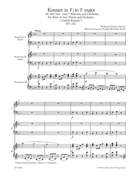 Mozart: Concerto No. 7 for 2 or 3 Pianos, K. 242 ("Lodron Concerto")