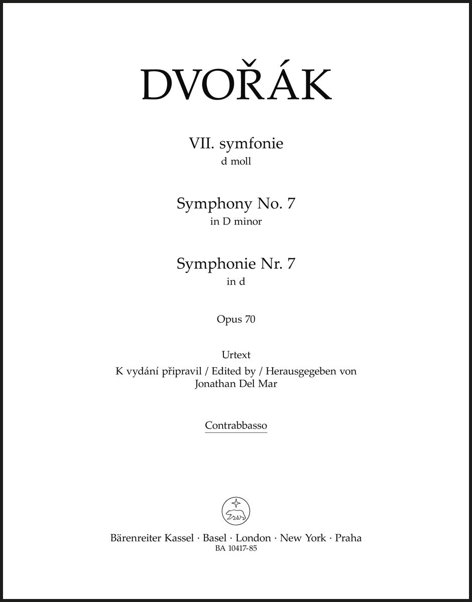 Dvořák: Symphony No. 7 in D Minor, Op. 70 – Barenreiter US