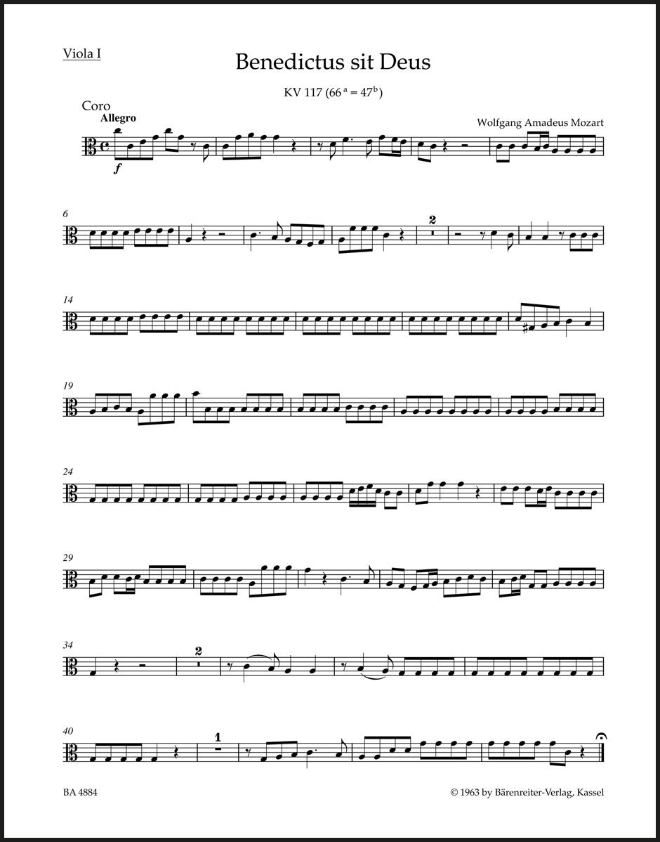 Mozart: Benedictus sit Deus, K. 117 (66a=47b)