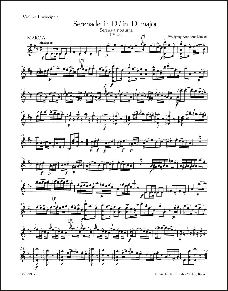 Mozart: Serenade in D Major, K. 239