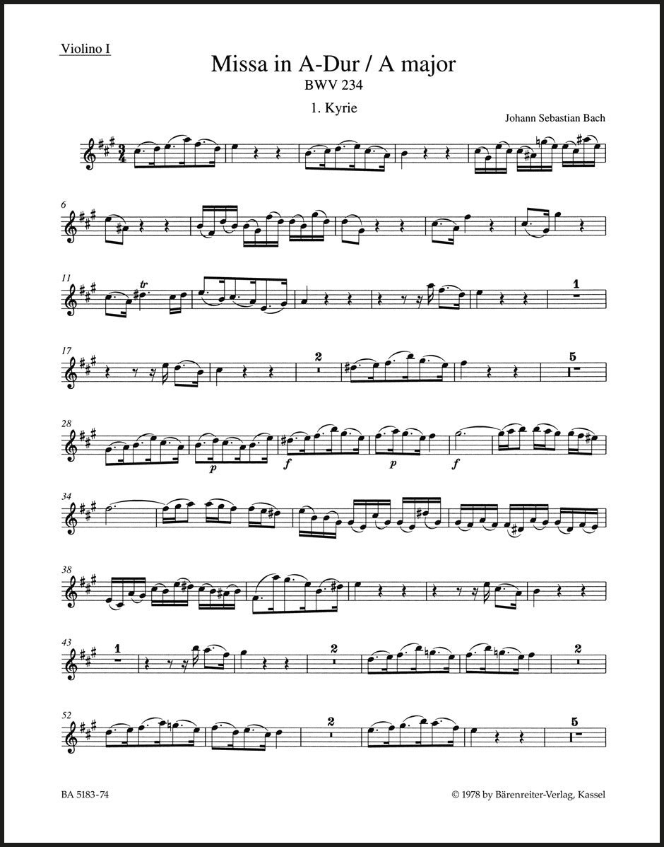 Bach: Missa in A Major, BWV 234