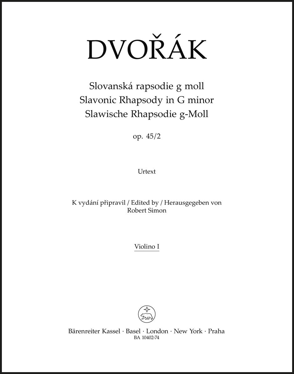 Dvořák: Slavonic Rhapsody in G Minor, B. 86, Op. 45, No. 2