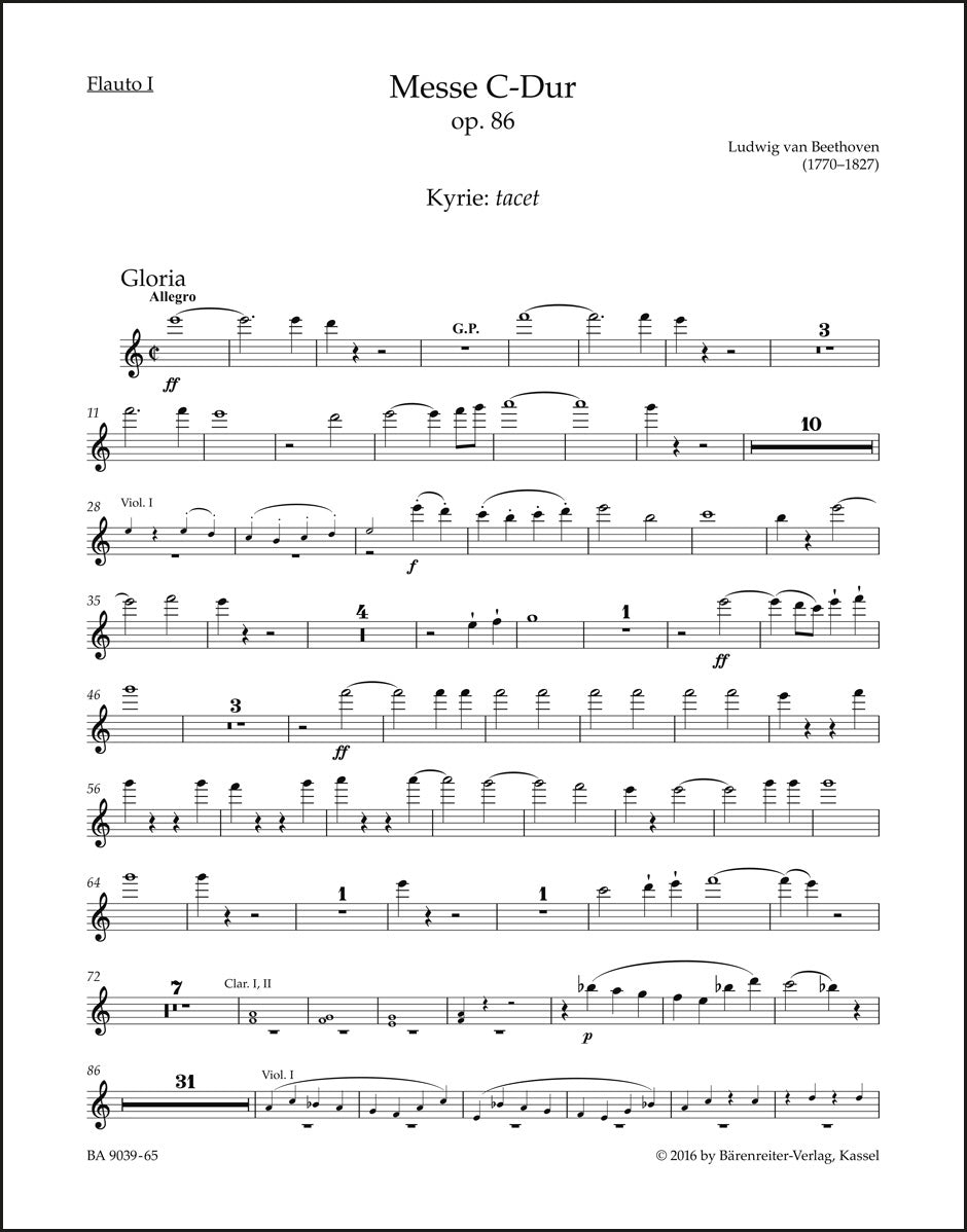 Beethoven: Mass in C Major, Op. 86