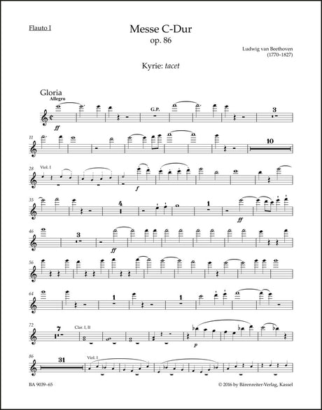 Beethoven: Mass in C Major, Op. 86