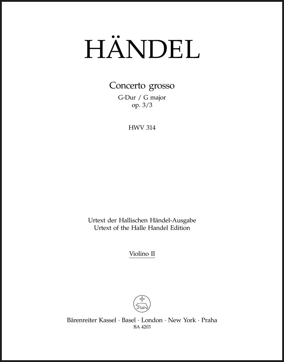 Handel: Concerto grosso in G Major, HWV 314, Op. 3, No. 3